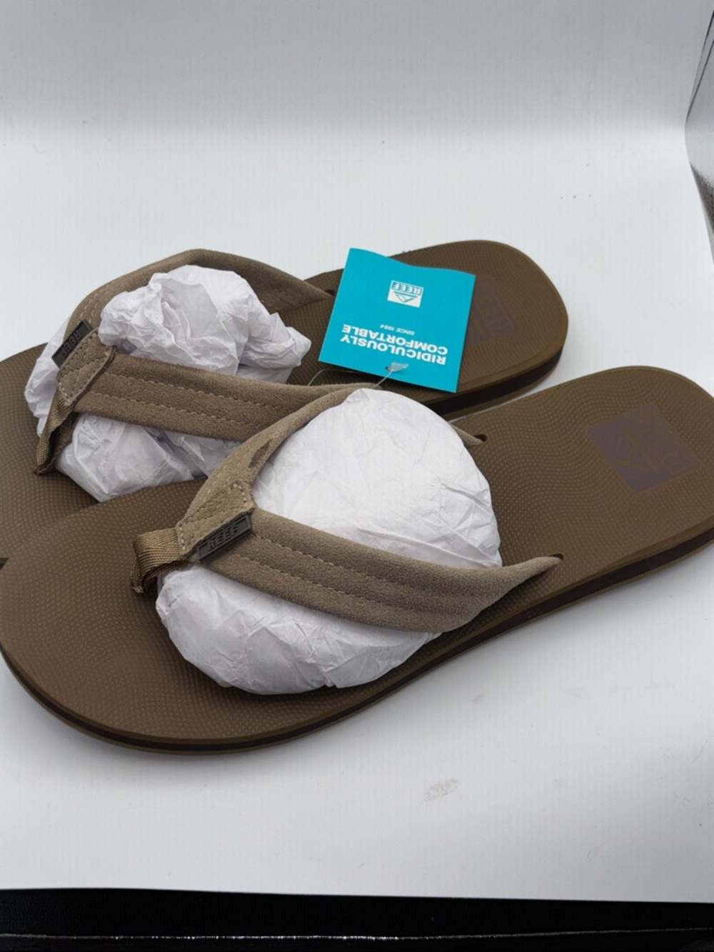 Reef Men's Brown Cushioned Flip Flop Sandals - Comfortable Everyday Wear